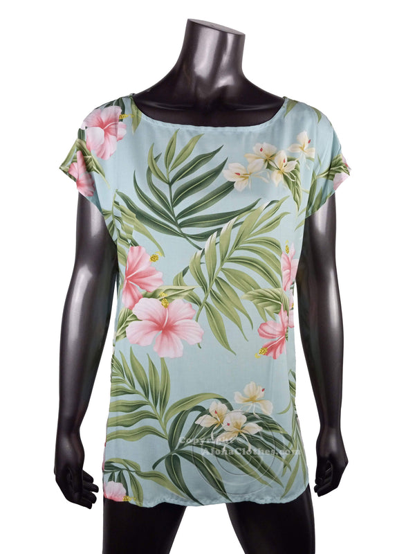 Pale Hibiscus Orchid Women's Hawaiian Tunic Top